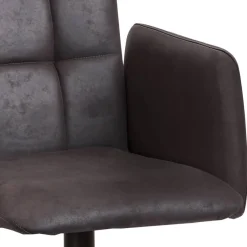 Best Wohnen Dunkelbrauner Tischsessel aus Microfaser - Domiano