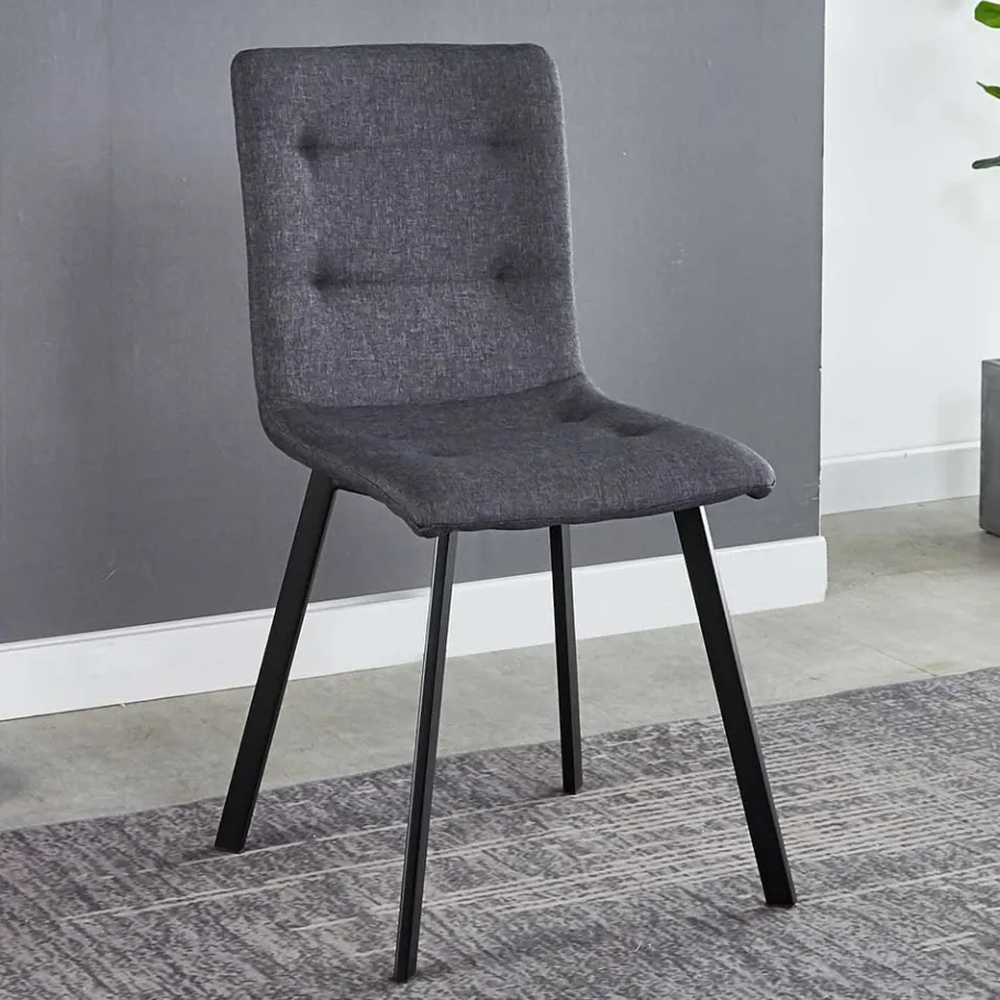 Hot Wohnen Dunkelgraue Essstühle in Modern - Nicoleta (2er Set)