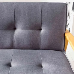 Clearance Wohnen Dunkelgraue Schlafcouch mit Holzgestell - Pino