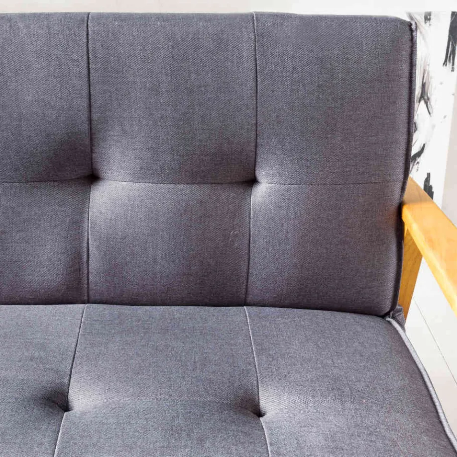 Clearance Wohnen Dunkelgraue Schlafcouch mit Holzgestell - Pino