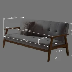 Clearance Wohnen Dunkelgraue Schlafcouch mit Holzgestell - Pino