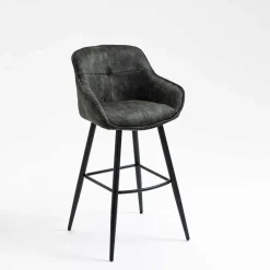 Online Wohnen Dunkelgrauer Barstuhl mit 74 cm Sitzhöhe - Complice (2er Set)