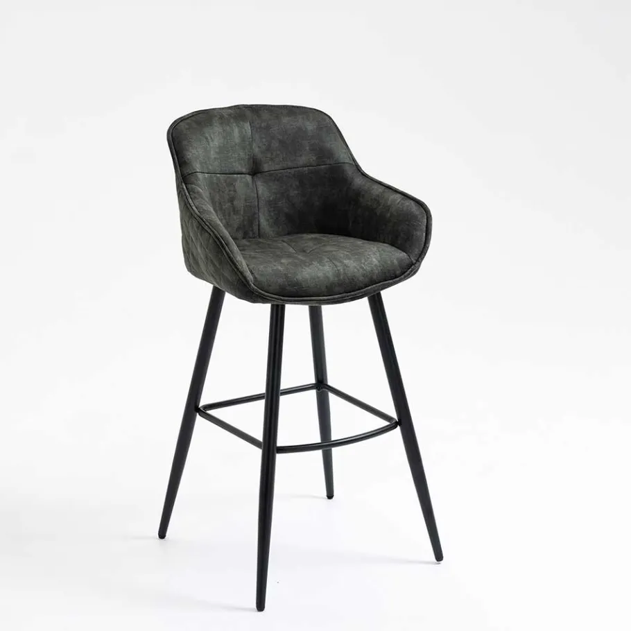 Online Wohnen Dunkelgrauer Barstuhl mit 74 cm Sitzhöhe - Complice (2er Set)
