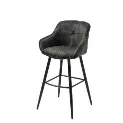 Online Wohnen Dunkelgrauer Barstuhl mit 74 cm Sitzhöhe - Complice (2er Set)