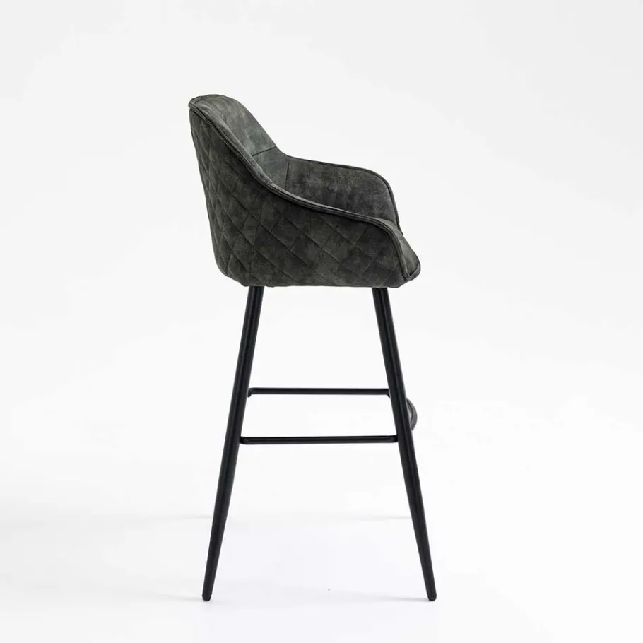 Online Wohnen Dunkelgrauer Barstuhl mit 74 cm Sitzhöhe - Complice (2er Set)