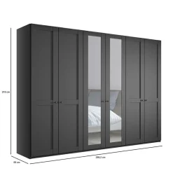 Sale Wohnen Dunkelgrauer Kleiderschrank 6-türig - Mataram I
