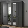 Best Wohnen Dunkelgrauer Schlafzimmerschrank 4-türig - Mataram