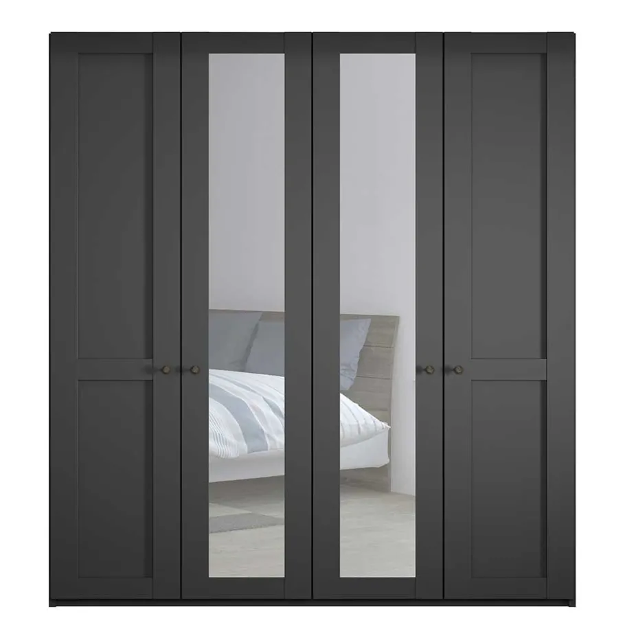 Best Wohnen Dunkelgrauer Schlafzimmerschrank 4-türig - Mataram