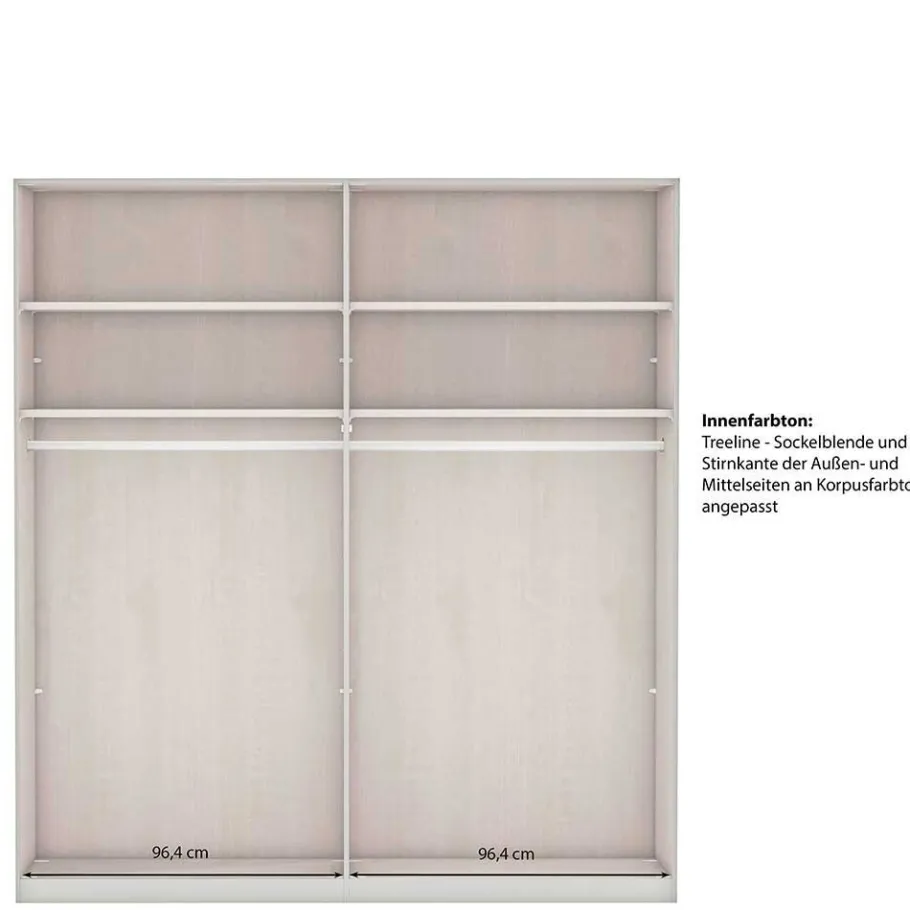 Best Wohnen Dunkelgrauer Schlafzimmerschrank 4-türig - Mataram