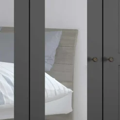 Best Wohnen Dunkelgrauer Schlafzimmerschrank 4-türig - Mataram
