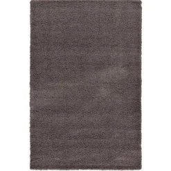 Wohnen Dunkelgrauer Teppich mit Hochflor - Rosarios