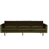New Wohnen Dunkelgrünes Retrosofa mit Velvet Bezug Lasirena als 3-Sitzer