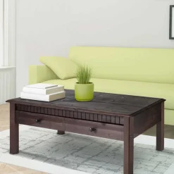 Clearance Wohnen Dunkler Country Couchtisch in Wenge Braun - Berto