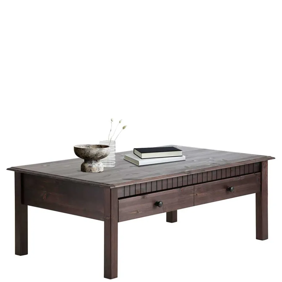 Clearance Wohnen Dunkler Country Couchtisch in Wenge Braun - Berto