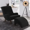Online Wohnen Dunkler Relaxsessel aus Velours Schwarz - Leverias