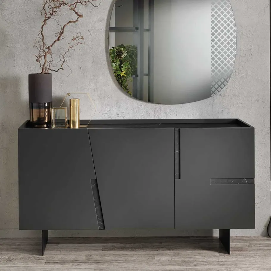 New Wohnen Dunkles Design Sideboard 160 cm breit - Dreamings
