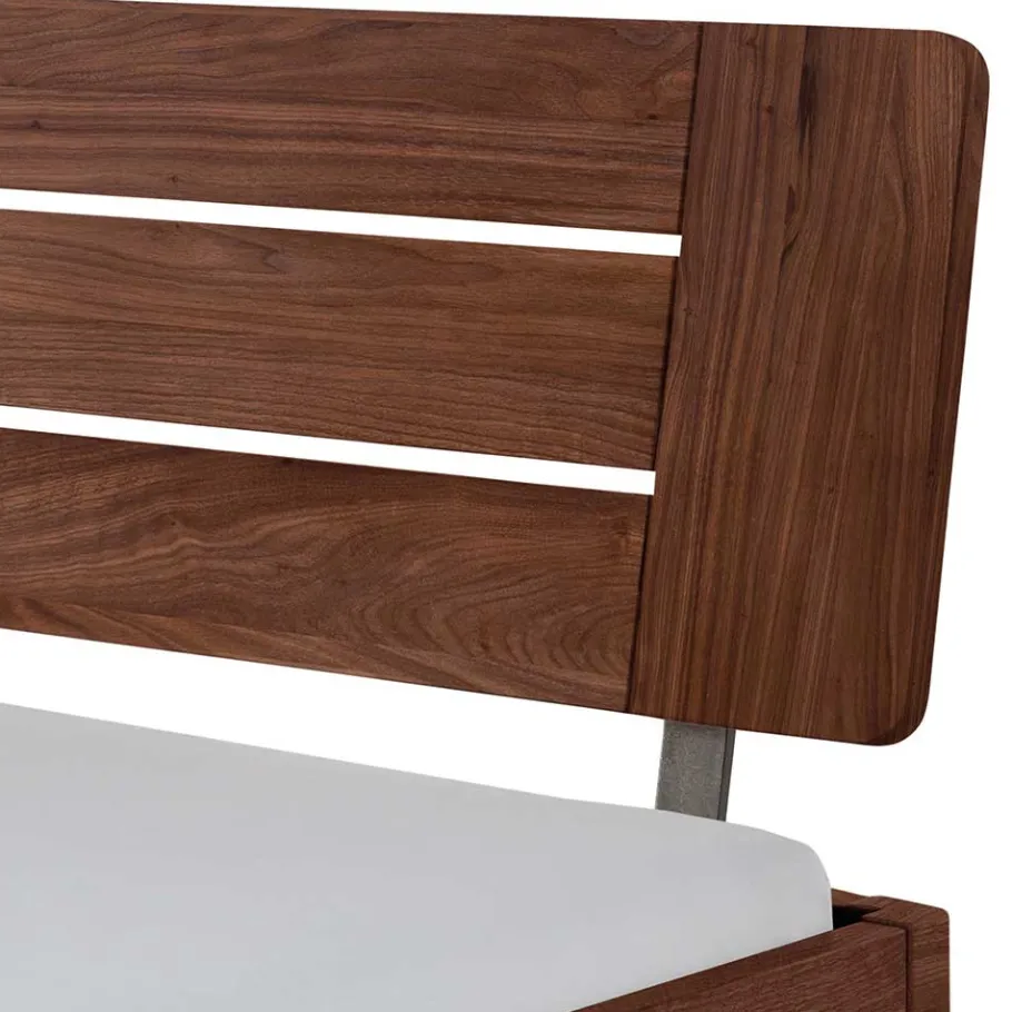 Best Wohnen Dunkles Holzbett aus Nussbaum Massivholz - Vetonia