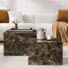 Clearance Wohnen Duo Wohnzimmertisch - Marmoroptik Braun - Merandes (zweiteilig)