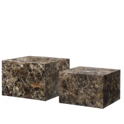 Clearance Wohnen Duo Wohnzimmertisch - Marmoroptik Braun - Merandes (zweiteilig)