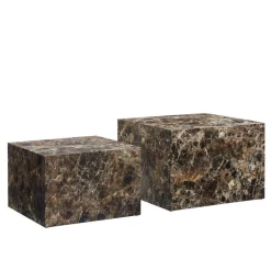Clearance Wohnen Duo Wohnzimmertisch - Marmoroptik Braun - Merandes (zweiteilig)