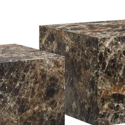 Clearance Wohnen Duo Wohnzimmertisch - Marmoroptik Braun - Merandes (zweiteilig)