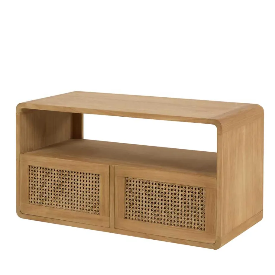 Sale Wohnen Echtholz Waschtisch aus Teak mit Wiener Geflecht - Tiranny