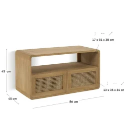 Sale Wohnen Echtholz Waschtisch aus Teak mit Wiener Geflecht - Tiranny