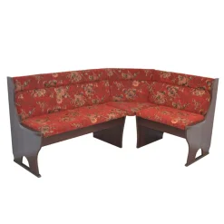 Hot Wohnen Eckbank Set in Nussbaum Braun mit Rot - Baltymore (vierteilig)