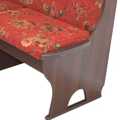 Hot Wohnen Eckbank Set in Nussbaum Braun mit Rot - Baltymore (vierteilig)