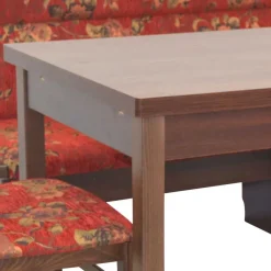 Hot Wohnen Eckbank Set in Nussbaum Braun mit Rot - Baltymore (vierteilig)