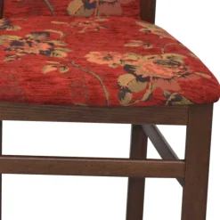 Hot Wohnen Eckbank Set in Nussbaum Braun mit Rot - Baltymore (vierteilig)