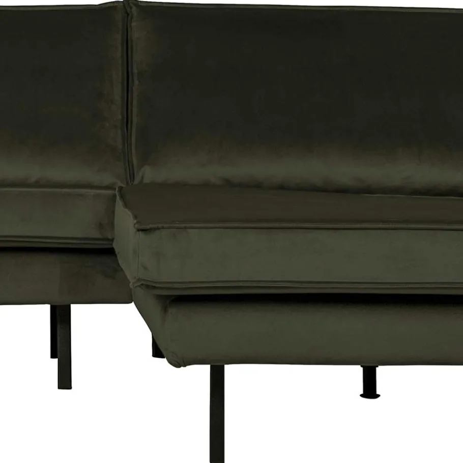 Wohnen Eckcouch in Dunkelgrün Velvet - Mapel