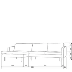 Best Wohnen Eckcouch in L-Form aus Boucle in Beige - Glamoure