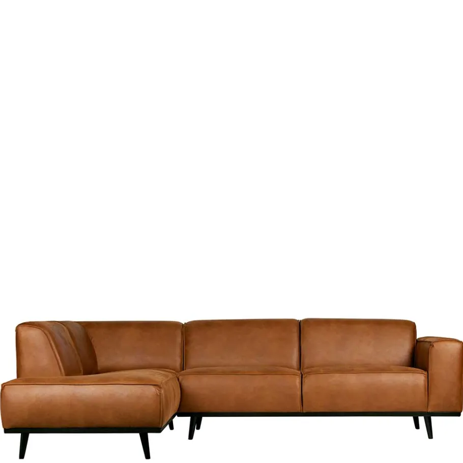 New Wohnen Eckgarnitur Ledercouch in Cognac - Liano