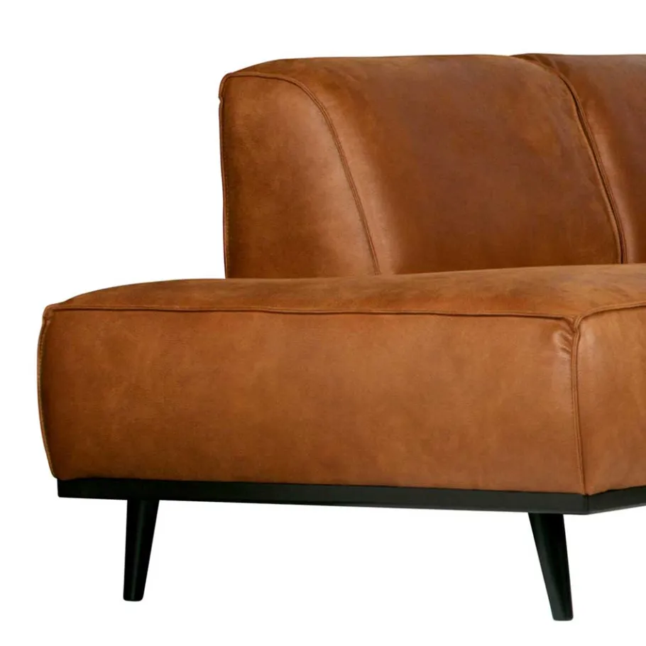 New Wohnen Eckgarnitur Ledercouch in Cognac - Liano