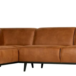 New Wohnen Eckgarnitur Ledercouch in Cognac - Liano