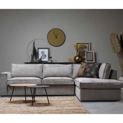 Best Wohnen Ecksofa Hope aus Cord-Webstoff und Massivholz