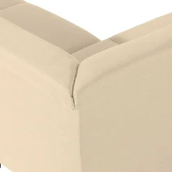New Wohnen Ecksofa in Beige mit Nussbaum Braun - Nando