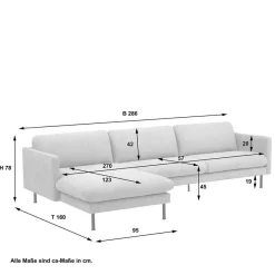 Wohnen Ecksofa in Beige mit Schwarz - Roco