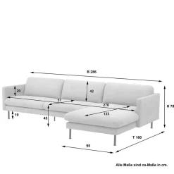 Wohnen Ecksofa in Beige mit Schwarz - Roco