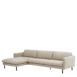 Wohnen Ecksofa in Beige mit Schwarz - Roco
