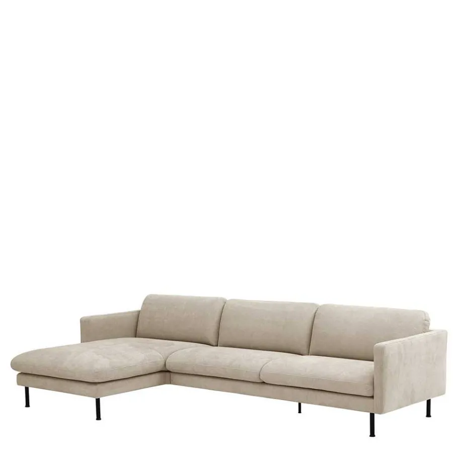 Wohnen Ecksofa in Beige mit Schwarz - Roco