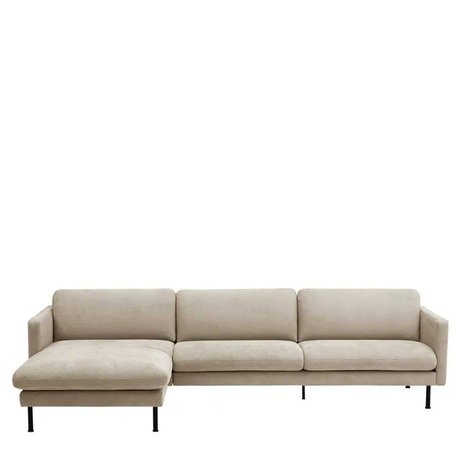 Wohnen Ecksofa in Beige mit Schwarz - Roco