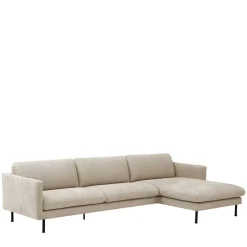 Wohnen Ecksofa in Beige mit Schwarz - Roco
