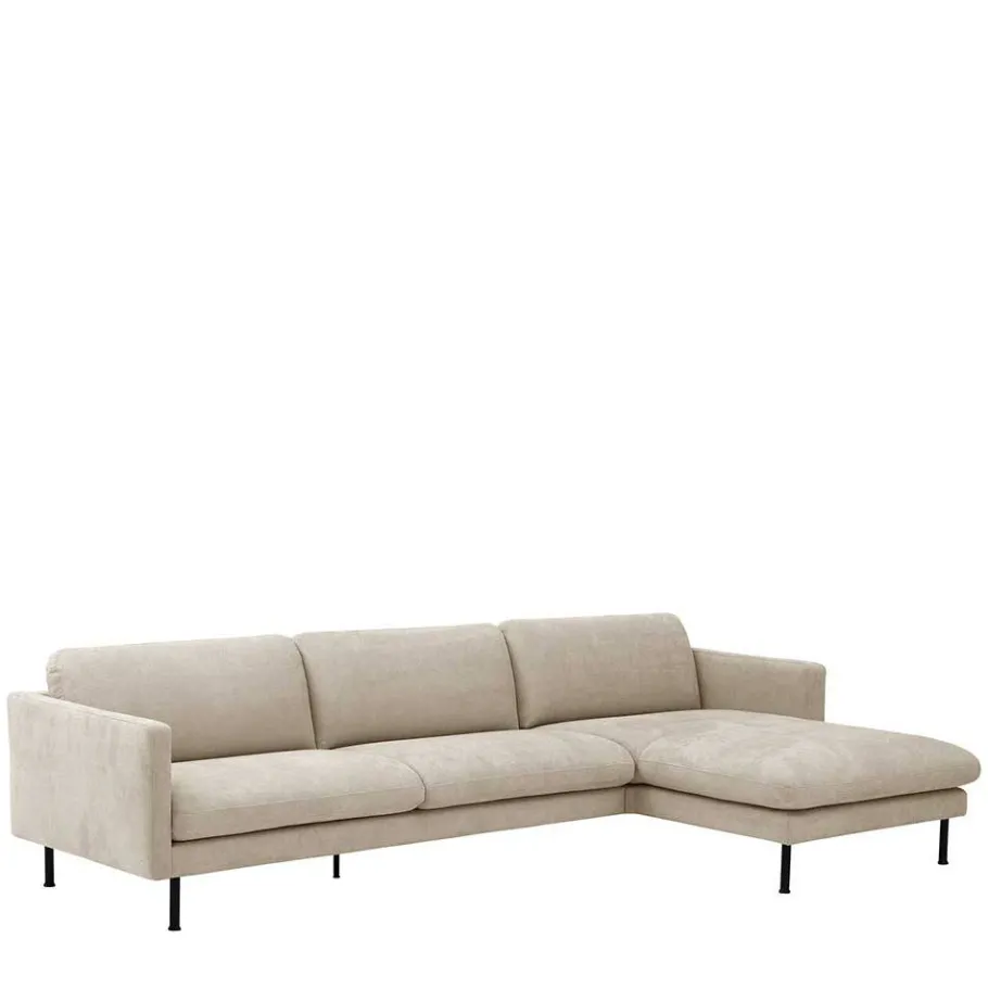 Wohnen Ecksofa in Beige mit Schwarz - Roco