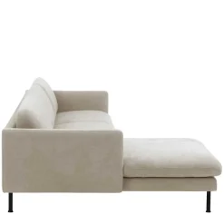 Wohnen Ecksofa in Beige mit Schwarz - Roco