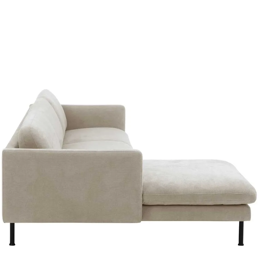 Wohnen Ecksofa in Beige mit Schwarz - Roco