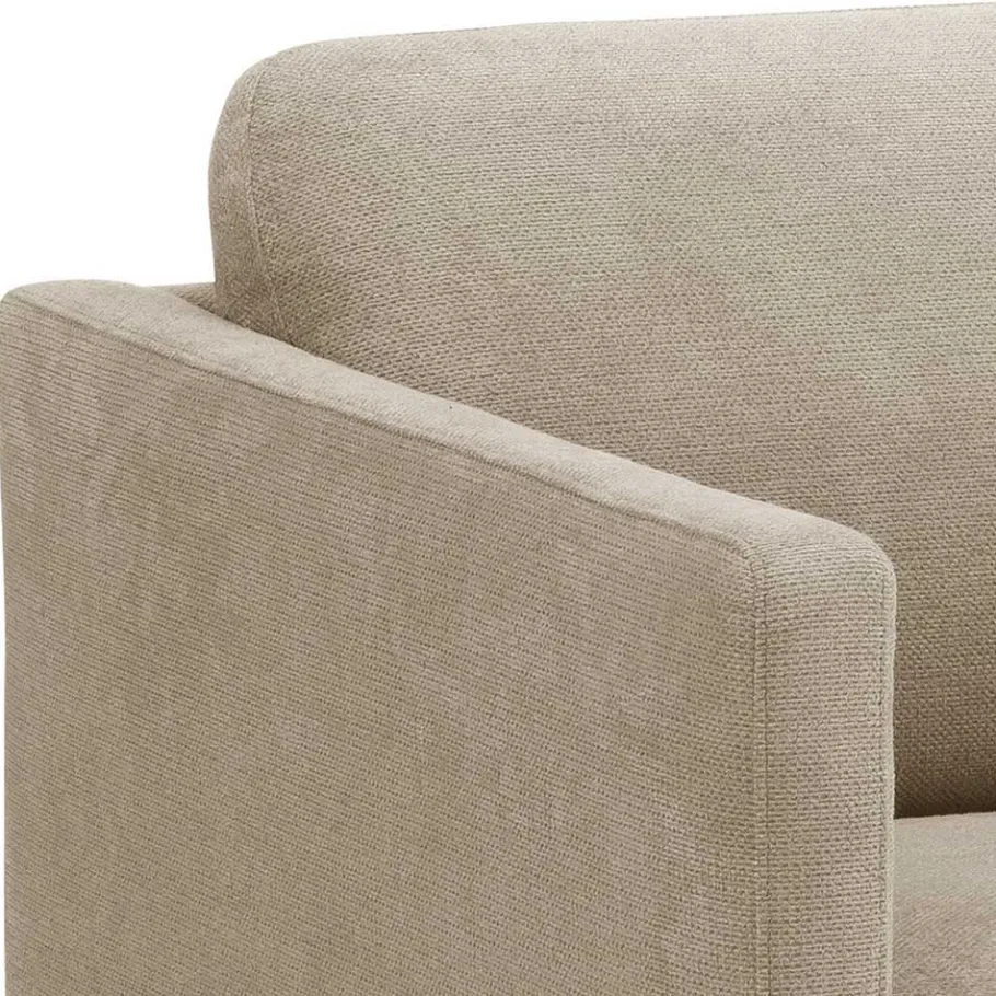 Wohnen Ecksofa in Beige mit Schwarz - Roco