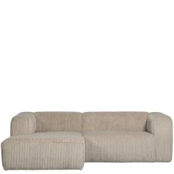 Discount Wohnen Ecksofa in Beige Ribcord - Fanandro