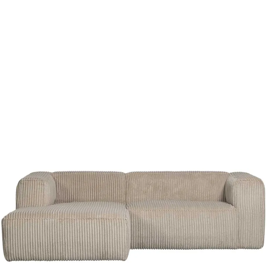 Discount Wohnen Ecksofa in Beige Ribcord - Fanandro